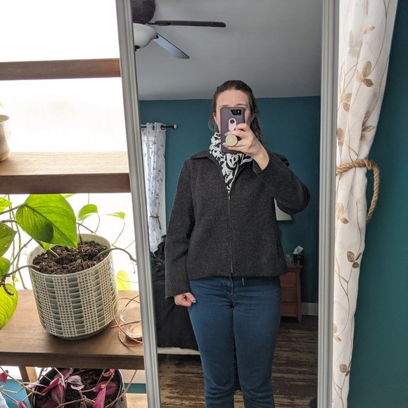 L.L.Bean 100% Wool Blazer Jacket Black 10 Petite - Picture 4 of 9